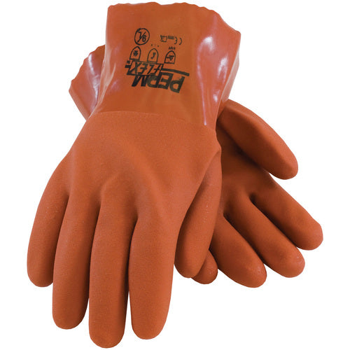 ‎58-8650/M Coated Supported Gloves - PermFlex - Cold Resistant Supported PVC - Brown - Rough Coated - 10 Inch