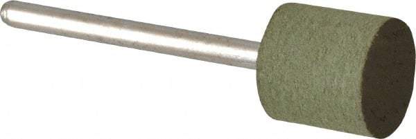 Grier Abrasives - 1/2" Max Diam x 1/2" Thick, Cylinder W185, Rubberized Point - Fine Grade, Aluminum Oxide, Mounted - A1 Tooling