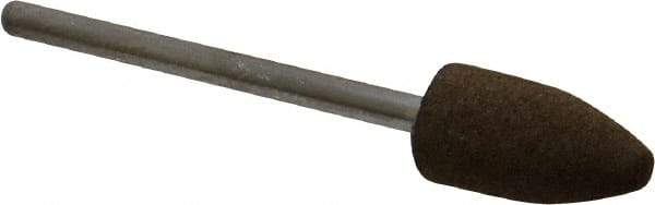 Grier Abrasives - 3/8" Max Diam x 2-1/4" Long, Cone B52, Rubberized Point - Medium Grade, Aluminum Oxide, Mounted - A1 Tooling