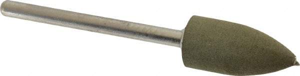 Grier Abrasives - 3/8" Max Diam x 2-1/4" Long, Cone B52, Rubberized Point - Fine Grade, Aluminum Oxide, Mounted - A1 Tooling