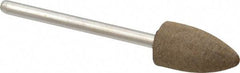 Grier Abrasives - 3/8" Max Diam x 2-1/4" Long, Cone B52, Rubberized Point - Fine Grade, Aluminum Oxide, Mounted - A1 Tooling