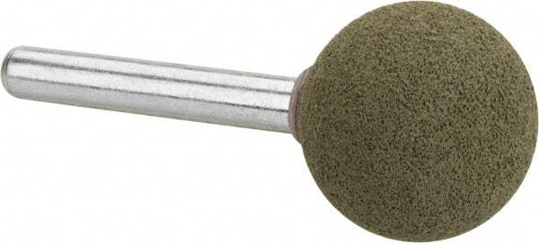 Grier Abrasives - 1" Max Diam x 2-1/4" Long, Cone A2, Rubberized Point - Coarse Grade, Aluminum Oxide, Mounted - A1 Tooling