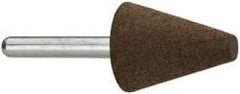 Grier Abrasives - 1" Max Diam x 2-1/4" Long, Cone A2, Rubberized Point - Coarse Grade, Aluminum Oxide, Mounted - A1 Tooling