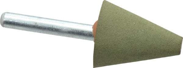 Grier Abrasives - 1" Max Diam x 2-1/4" Long, Cone A2, Rubberized Point - Medium Grade, Aluminum Oxide, Mounted - A1 Tooling