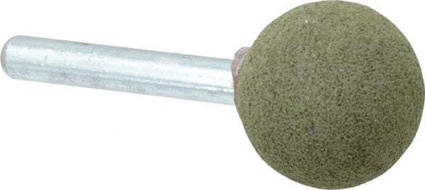 Grier Abrasives - 1" Max Diam x 2" Long, Ball A25, Rubberized Point - Coarse Grade, Aluminum Oxide, Mounted - A1 Tooling