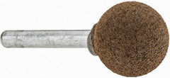 Grier Abrasives - 1" Max Diam x 2" Long, Ball A25, Rubberized Point - Coarse Grade, Aluminum Oxide, Mounted - A1 Tooling