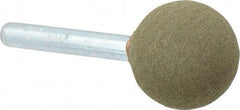 Grier Abrasives - 1" Max Diam x 2" Long, Ball A25, Rubberized Point - Medium Grade, Aluminum Oxide, Mounted - A1 Tooling