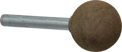 Grier Abrasives - 1" Max Diam x 2" Long, Ball A25, Rubberized Point - Medium Grade, Aluminum Oxide, Mounted - A1 Tooling