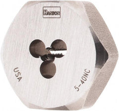 Irwin - #5-40 Thread, 1" Hex, Right Hand Thread, Hex Rethreading Die - Carbon Steel - Exact Industrial Supply