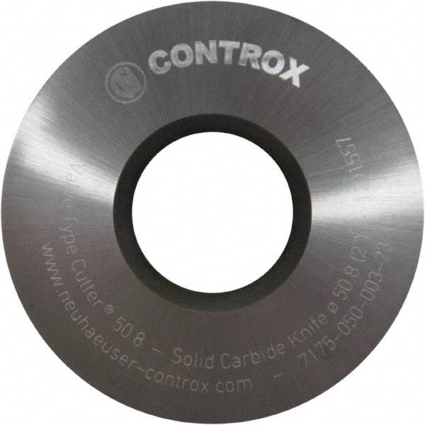 Controx - 2" Diam x 0.1299" Blade Thickness x 3/4" Arbor Hole Diam, 0 Tooth Slitting and Slotting Saw - Arbor Connection, Right Hand, Uncoated, Solid Carbide, Concave Ground - A1 Tooling