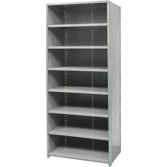 Hallowell - 8 Shelf, 1,200 Lb. Capacity, Free Standing Closed Shelving - 36 Inch Wide x 18 Inch Deep x 87 Inch High, Gray - A1 Tooling