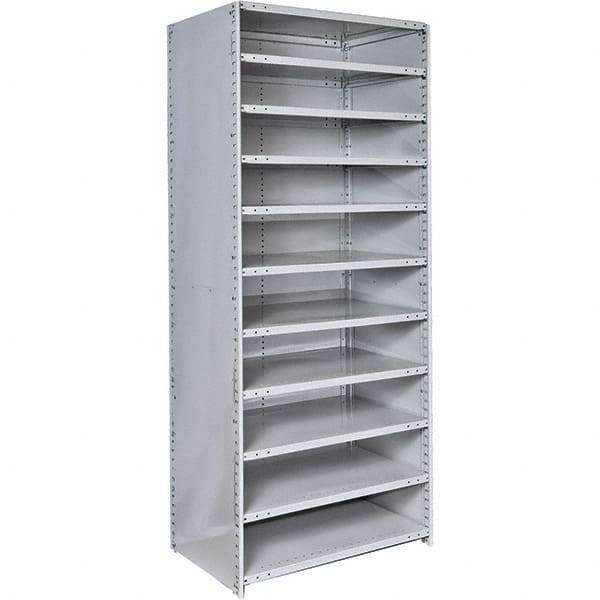 Hallowell - 11 Shelf, 500 Lb. Capacity, Closed Shelving Starter Unit - 36 Inch Wide x 18 Inch Deep x 87 Inch High, Platinum - A1 Tooling