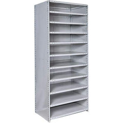 Hallowell - 11 Shelf, 500 Lb. Capacity, Closed Shelving Starter Unit - 36 Inch Wide x 18 Inch Deep x 87 Inch High, Platinum - A1 Tooling