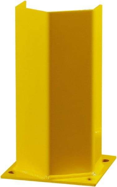 Hallowell - 12" High, Yellow Steel Post Protector - 7" Wide x 7" Long Mounting Plate, 9 Lb - A1 Tooling