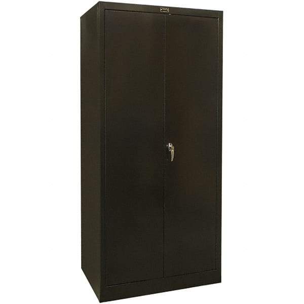 Hallowell - 4 Shelf Combination Storage Cabinet - Steel, 36" Wide x 18" Deep x 78" High, Black - A1 Tooling