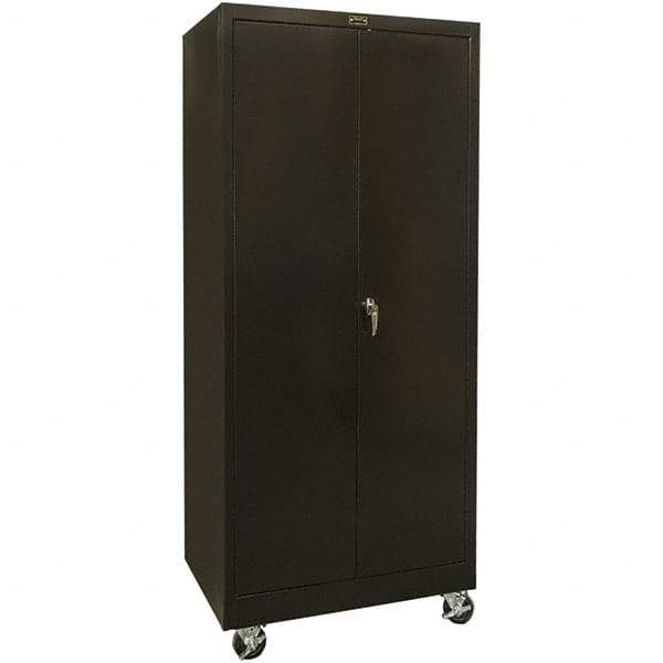 Hallowell - 4 Shelf Mobile Storage Cabinet - Steel, 36" Wide x 24" Deep x 78" High, Black - A1 Tooling