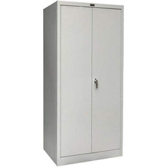 Hallowell - 4 Shelf Locking Storage Cabinet - Steel, 36" Wide x 18" Deep x 78" High, Platinum - A1 Tooling