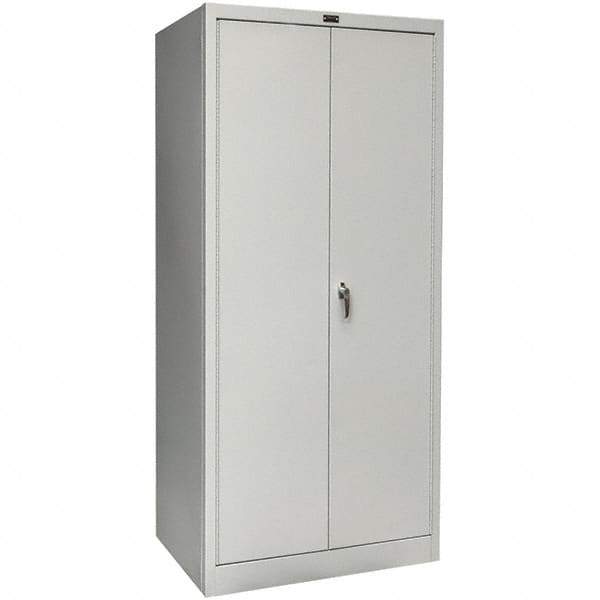 Hallowell - 4 Shelf Combination Storage Cabinet - Steel, 36" Wide x 18" Deep x 78" High, Platinum - A1 Tooling