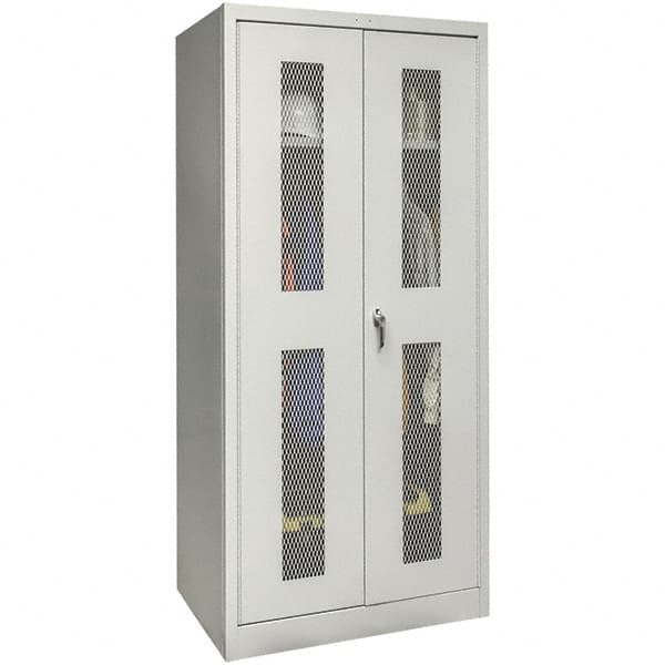 Hallowell - 1 Shelf Wardrobe Storage Cabinet - Steel, 36" Wide x 18" Deep x 78" High, Platinum - A1 Tooling