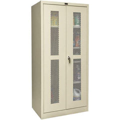 Hallowell - 4 Shelf Combination Storage Cabinet - Steel, 36" Wide x 24" Deep x 72" High, Tan - A1 Tooling