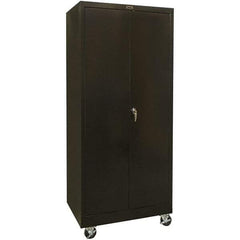 Hallowell - 4 Shelf Mobile Storage Cabinet - Steel, 48" Wide x 24" Deep x 72" High, Black - A1 Tooling