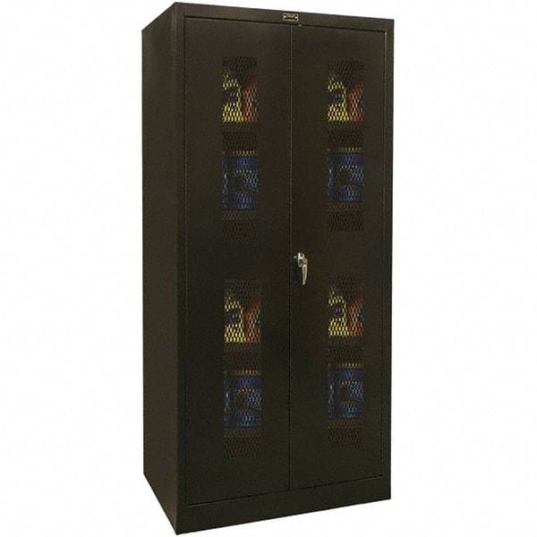 Hallowell - 4 Shelf Visible Storage Cabinet - Steel, 36" Wide x 18" Deep x 72" High, Black - A1 Tooling