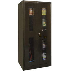 Hallowell - 4 Shelf Combination Storage Cabinet - Steel, 48" Wide x 18" Deep x 72" High, Black - A1 Tooling