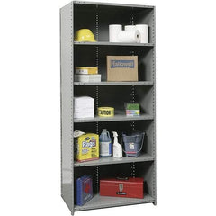 Hallowell - 6 Shelf, 1,100 Lb. Capacity, Closed Shelving Starter Unit - 36 Inch Wide x 12 Inch Deep x 87 Inch High, Gray - A1 Tooling