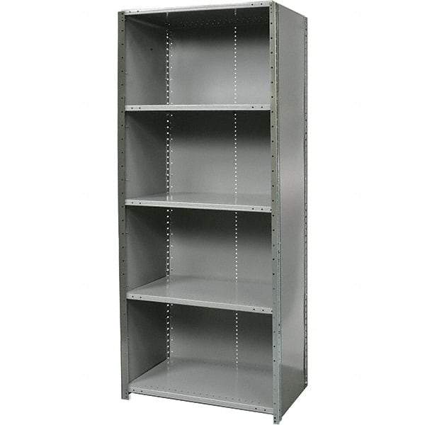 Hallowell - 5 Shelf, 500 Lb. Capacity, Free Standing Closed Shelving - 36 Inch Wide x 12 Inch Deep x 87 Inch High, Gray - A1 Tooling