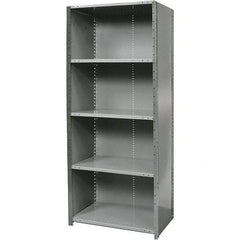 Hallowell - 5 Shelf, 1,100 Lb. Capacity, Free Standing Closed Shelving - 36 Inch Wide x 12 Inch Deep x 87 Inch High, Gray - A1 Tooling