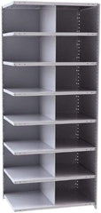 Hallowell - 14 Bin Closed Industrial Bin Shelving - 36 Inch Overall Width x 24 Inch Overall Depth x 87 Inch Overall Height, Gray Metal Bins - A1 Tooling