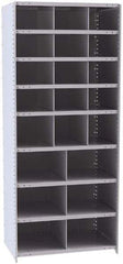 Hallowell - 21 Bin Closed Industrial Bin Shelving - 36 Inch Overall Width x 24 Inch Overall Depth x 87 Inch Overall Height, Gray Metal Bins - A1 Tooling