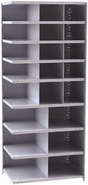 Hallowell - 21 Bin Closed Industrial Bin Shelving - 36 Inch Overall Width x 24 Inch Overall Depth x 87 Inch Overall Height, Gray Metal Bins - A1 Tooling