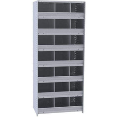 Hallowell - 21 Bin Closed Industrial Bin Shelving - 36 Inch Overall Width x 12 Inch Overall Depth x 87 Inch Overall Height, Gray Metal Bins - A1 Tooling