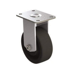 E.R. Wagner - 4" Diam x 1-1/2" Wide x 5-3/8" OAH Top Plate Mount Rigid Caster - Phenolic, 450 Lb Capacity, Roller Bearing, 2-3/4 x 3-3/4" Plate - A1 Tooling