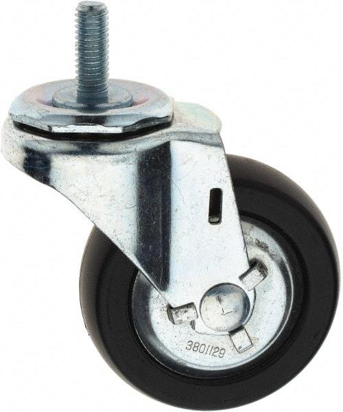 E.R. Wagner - 3" Diam x 1" Wide, Polyolefin Swivel Caster - 125 Lb Capacity, Threaded Stem Mount, Plain Bearing - A1 Tooling