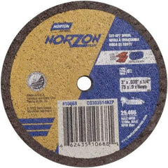 Norton - 3" Ceramic Cutoff Wheel - 0.035" Thick, 1/4" Arbor, Use with Angle Grinders - A1 Tooling