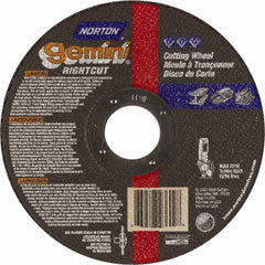 Norton - 7" Aluminum Oxide Cutoff Wheel - 0.045" Thick, 7/8" Arbor, Use with Die Grinders - A1 Tooling