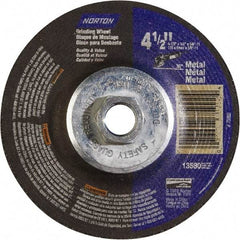 Norton - 24 Grit, 4-1/2" Wheel Diam, 1/4" Wheel Thickness, Type 27 Depressed Center Wheel - Aluminum Oxide - A1 Tooling