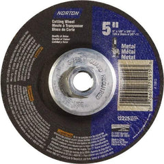 Norton - 24 Grit, 5" Wheel Diam, 5/8" Wheel Thickness, Type 27 Depressed Center Wheel - Aluminum Oxide - A1 Tooling