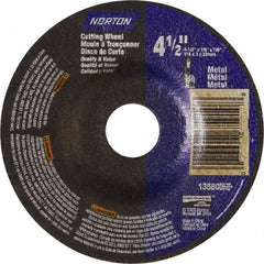 Norton - 24 Grit, 5" Wheel Diam, 1/8" Wheel Thickness, 7/8" Arbor Hole, Type 27 Depressed Center Wheel - Aluminum Oxide - A1 Tooling