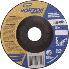 Norton - 24 Grit, 4-1/2" Wheel Diam, 1/8" Wheel Thickness, 7/8" Arbor Hole, Type 27 Depressed Center Wheel - Ceramic, 13,580 Max RPM - A1 Tooling