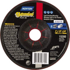 Norton - 36 Grit, 4-1/2" Wheel Diam, 1/8" Wheel Thickness, Type 29 Depressed Center Wheel - Aluminum Oxide - A1 Tooling