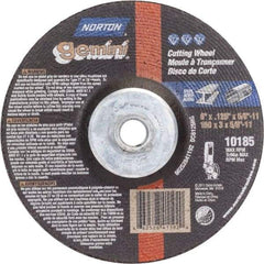 Norton - 36 Grit, 6" Wheel Diam, 1/8" Wheel Thickness, Type 27 Depressed Center Wheel - Aluminum Oxide - A1 Tooling