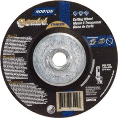 Norton - 36 Grit, 4-1/2" Wheel Diam, 3/32" Wheel Thickness, Type 27 Depressed Center Wheel - Aluminum Oxide - A1 Tooling