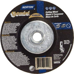 Norton - 36 Grit, 6" Wheel Diam, 3/32" Wheel Thickness, Type 27 Depressed Center Wheel - Aluminum Oxide - A1 Tooling