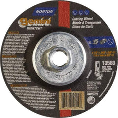 Norton - 46 Grit, 4-1/2" Wheel Diam, Type 27 Depressed Center Wheel - Aluminum Oxide - A1 Tooling