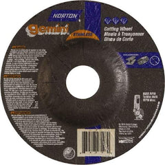 Norton - 36 Grit, 5" Wheel Diam, 3/32" Wheel Thickness, 7/8" Arbor Hole, Type 27 Depressed Center Wheel - Aluminum Oxide - A1 Tooling