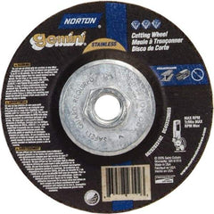 Norton - 36 Grit, 5" Wheel Diam, 3/32" Wheel Thickness, Type 27 Depressed Center Wheel - Aluminum Oxide - A1 Tooling