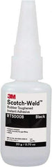 3M - 0.71 oz Bottle Black Instant Adhesive - Series Part Number RT5000B, 30 to 60 sec Working Time, 24 hr Full Cure Time - A1 Tooling